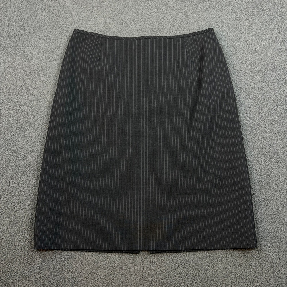 Tahari Arthur S. Levine Women 12 Gray Pinstripe Pencil Skirt Career 99RRM411